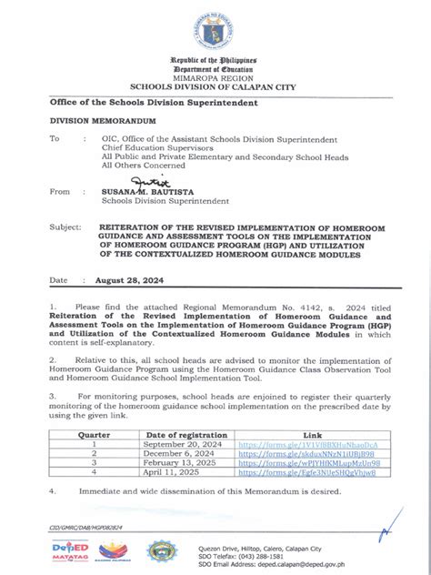 REITERATION ON THE GUIDANCE ON THE .